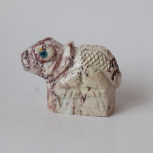 1-3/8&quot; Hand Carved Stone Soapstone PERCHING CHAMELEON Figurine/FETISH Exact item pictured...HandMade In Peru + Free Shipping!!