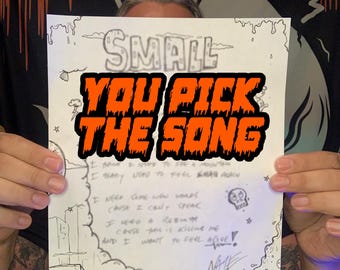 Hand Written Lyric Sheet (Your choice of song)
