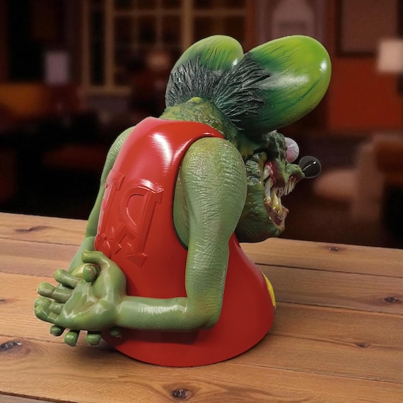 Large 3D Rat Fink Sculpture Hand Painted Licensed by Roth Estate
