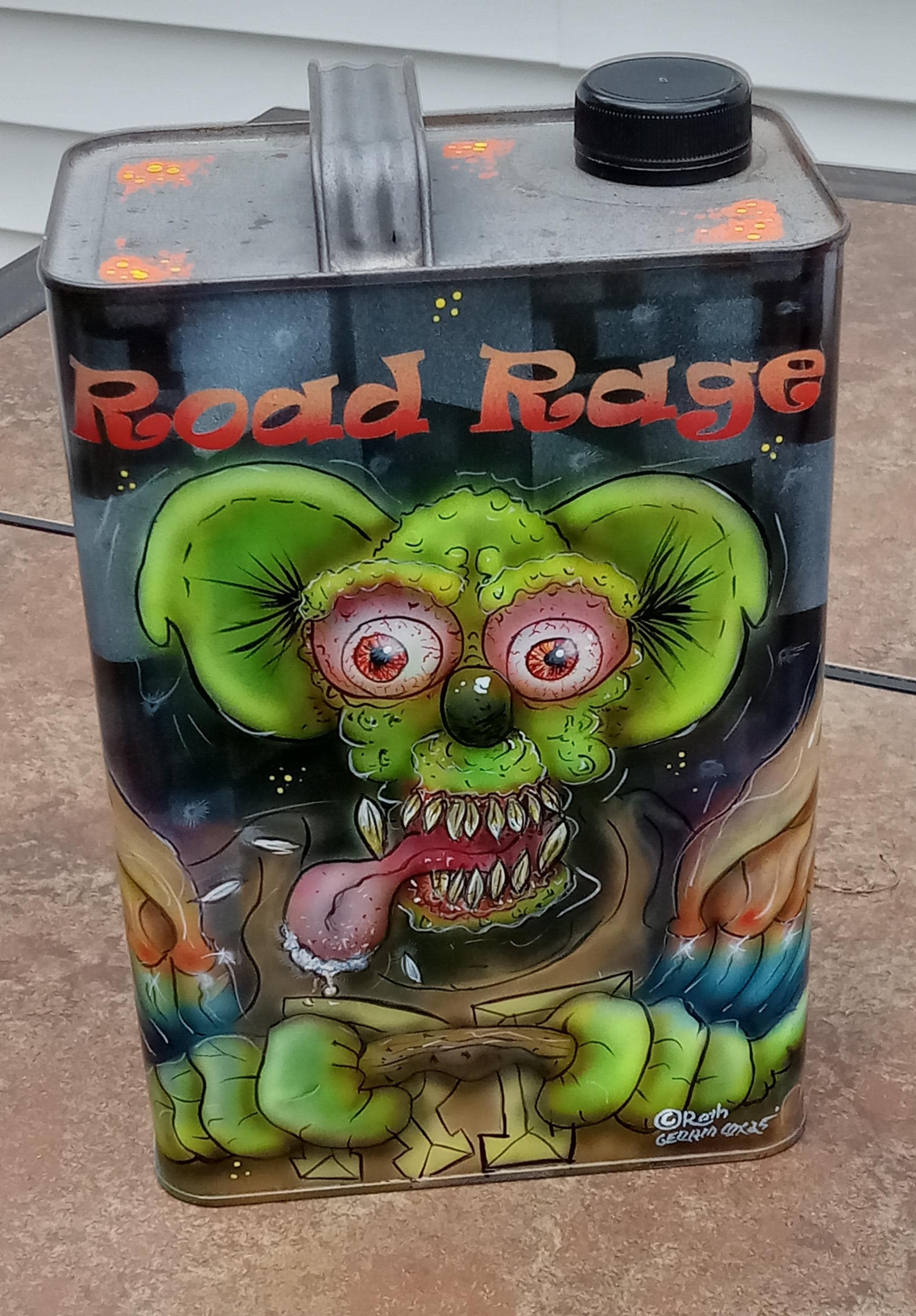 パンツ RAT FINK Hand-painted Rat Fink on Thinner Can – Licensed by Roth Estate One