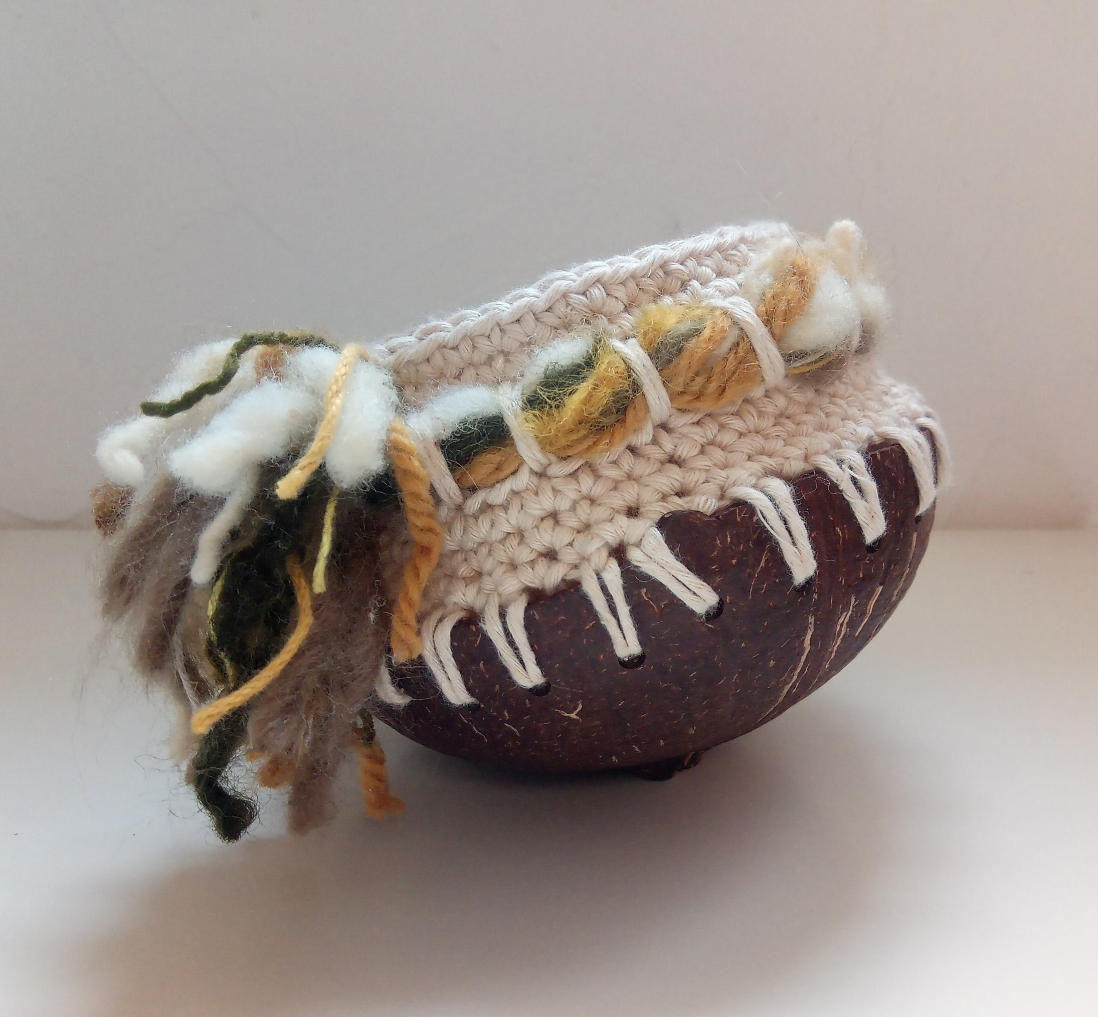 Panier Toupie Coconut Bohème...etrange Noix Tournoyante Qui Accueillera Vos Trésors