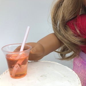 Pink Lemonade drink for dolls like American Girl, Elf on the Shelf, Figurines, and other 18" dolls