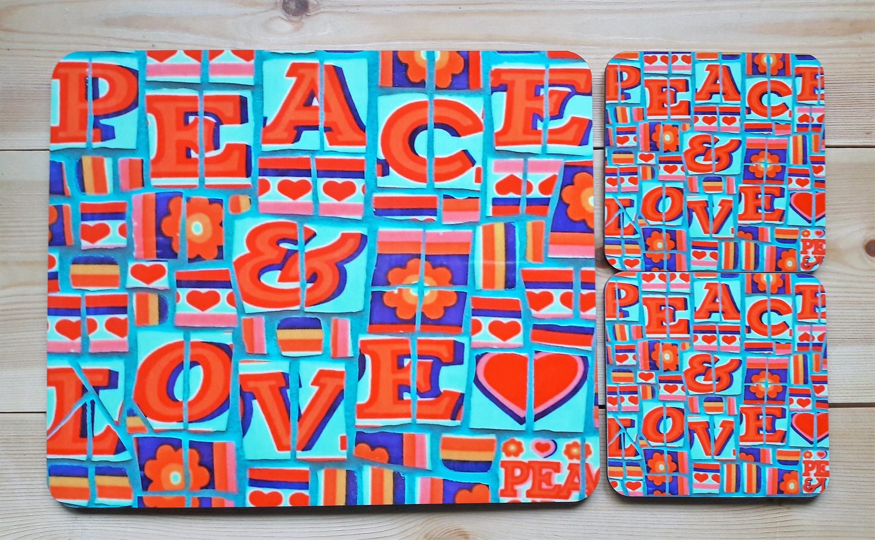 Set of Emma Bridgewater Peace and Love Photo Placemats 2 and Etsy