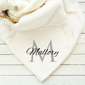 Monogrammed Blanket, Custom Blanket, Name Throw, Minky, Sherpa, Gift for her, Gift for Him,