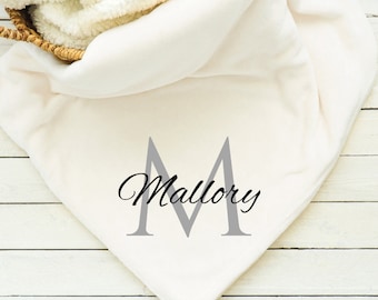 Monogrammed Blanket, Custom Blanket, Name Throw, Minky, Sherpa, Gift for her, Gift for Him,