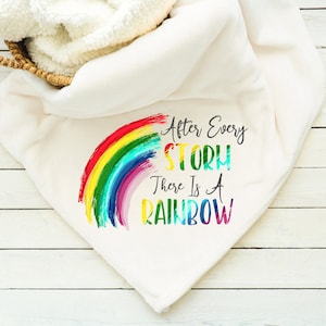 After Every Storm There Is A Rainbow Blanket, Throw, Minky, Sherpa, Gift for her, Gift for Him