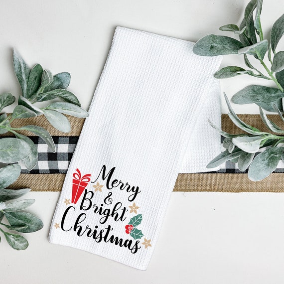 Christmas Rules Kitchen Tea Towel, Holiday Kitchen Towel, Christmas Dish  Towel, Cute Christmas Kitchen Towel