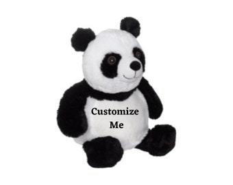Panda, personalisiertes Baby Geschenk, personalisiertes Kuscheltier, Geburtsdaten, bestickt, Geburtsanzeige, Babypartygeschenk, Elch