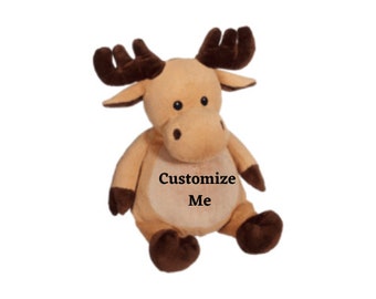 Moose, Personalized Baby Gift, Personalized Stuffed Animal, Birth Stats, Embroidered, Birth Announcement, Baby Shower Gift, Moose