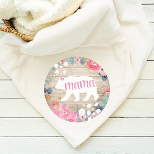 Mama Bear Blanket, Throw, Minky, Sherpa, Gift for her, Gift for Him