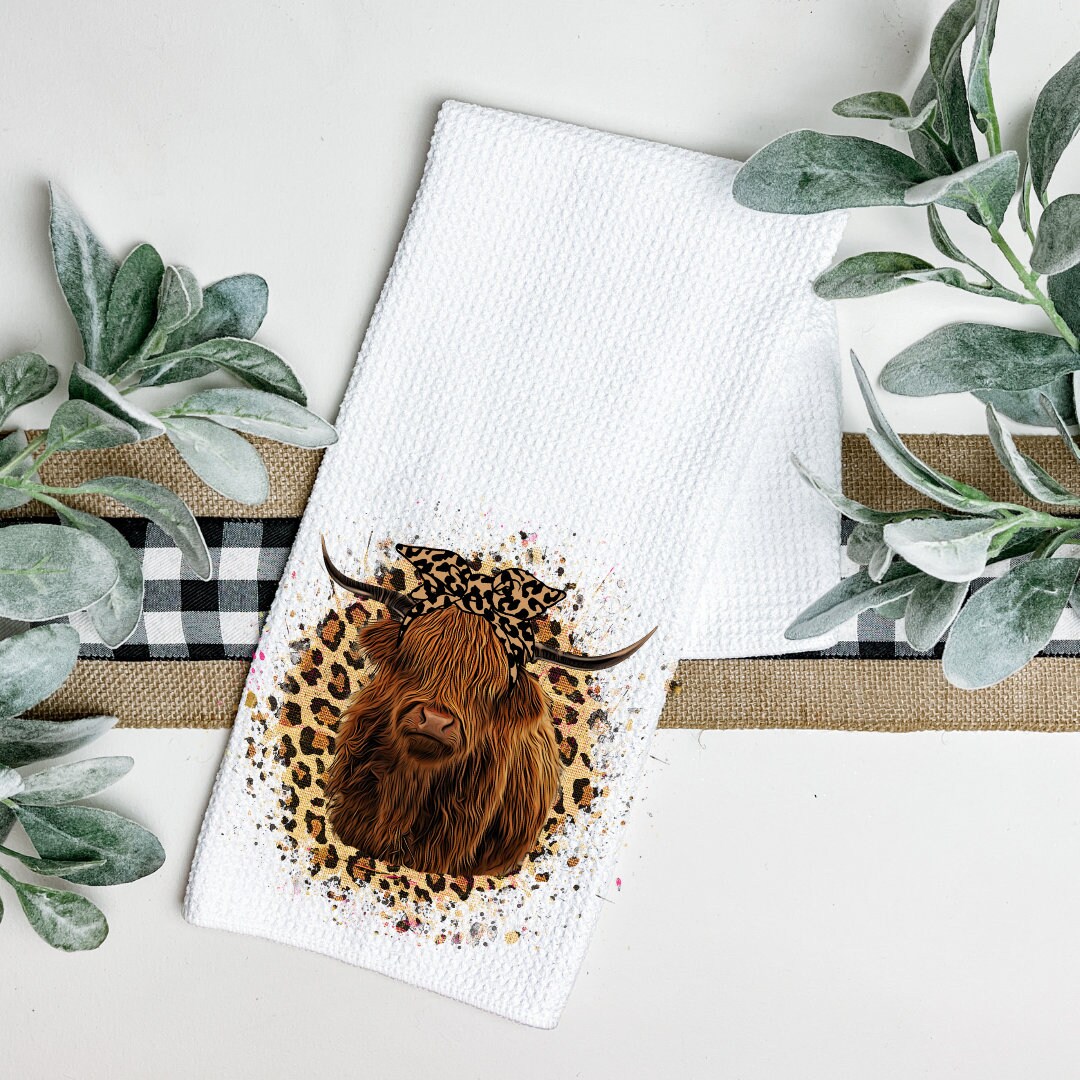 Leopard print dish towels deals