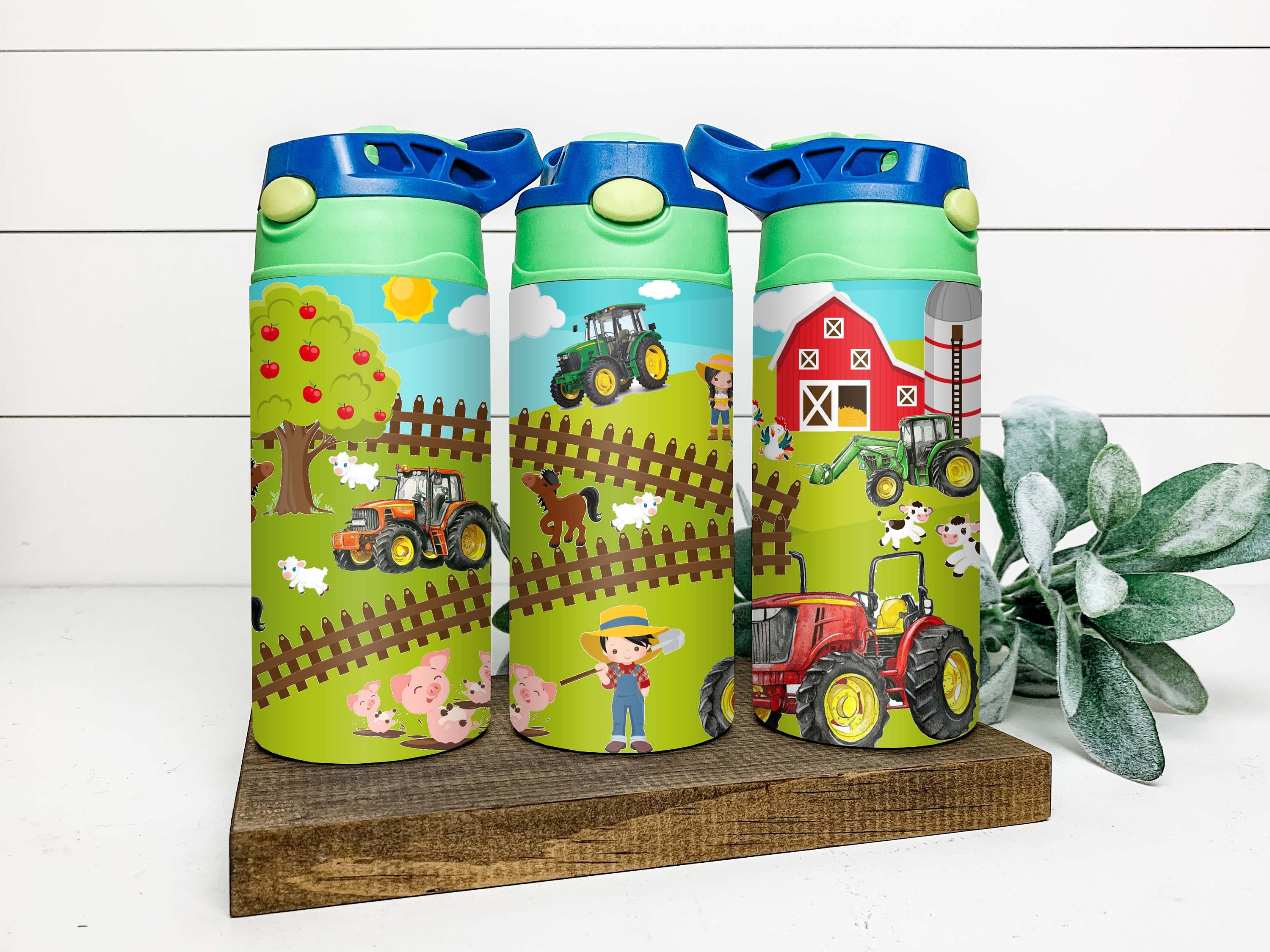 Barnyard Birthday Gift Kids Flip Top Sippy Cup Spill Proof 