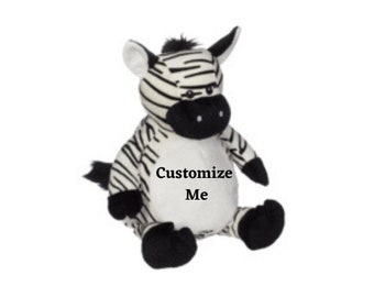 Zebra, Personalized Baby Gift, Personalized Stuffed Animal, Birth Stats, Embroidered, Birth Announcement, Baby Shower Gift, Moose