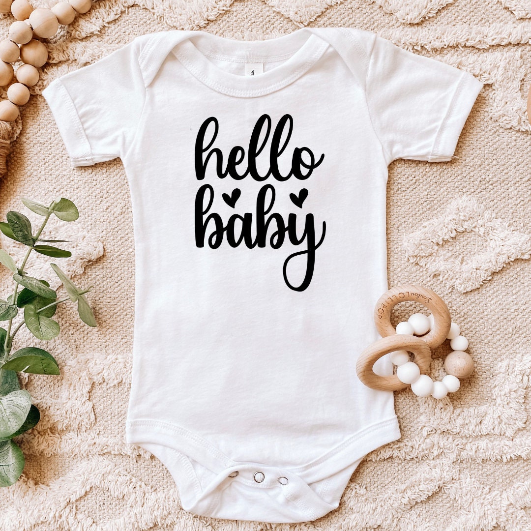 Hello Baby Bodysuit, Gift for New Mom, New Baby Gift, Baby