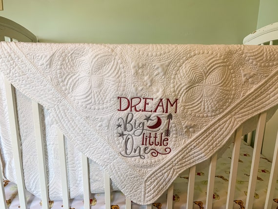 Dream Big Little One Baby Blanket Newborn Gift Custom Baby Quilt Keepsake Baby Gift Heirloom Quilt Baby Shower Gift Etsy Canada