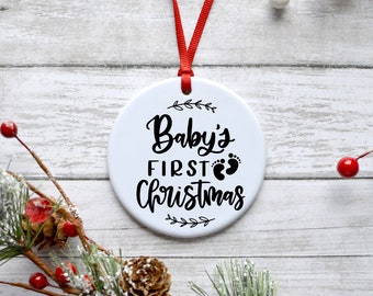 Première décoration de Noël de bébé, décoration de bébé, sur mesure, personnalisé, nouveau-né, joyeux Noël, premier Noël de bébé