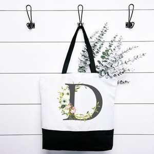 Bolsa com letra D, sacola com monograma, sacola ecológica, acessório de compras, sacola de compras reutilizável, presente para mamãe, presente para ela, presente para mamãe