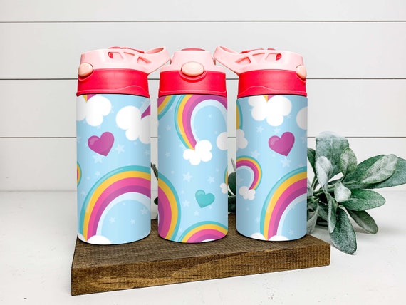 Personalised Baby Rainbow Sippy Cup, Baby Toddler Insulated