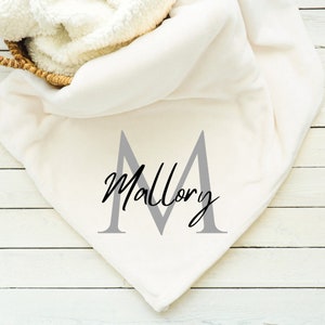 Monogrammed Blanket, Custom Blanket, Name Throw, Minky, Sherpa, Gift for her, Gift for Him,