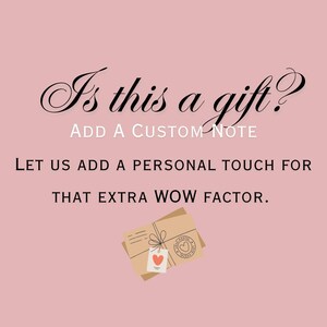 a pink background with the words, is this a gift? add a custom note