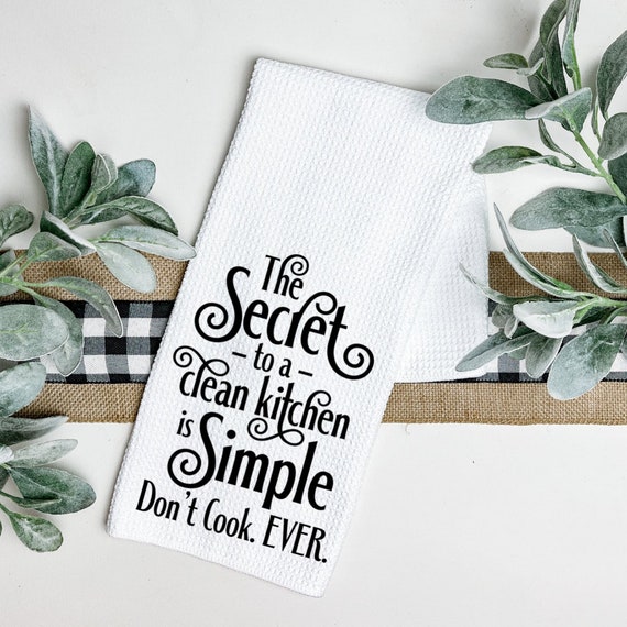  Funny Kitchen Towels ~ You Cook, I'll Clean Waffle kitchen Towel  : Handmade Products