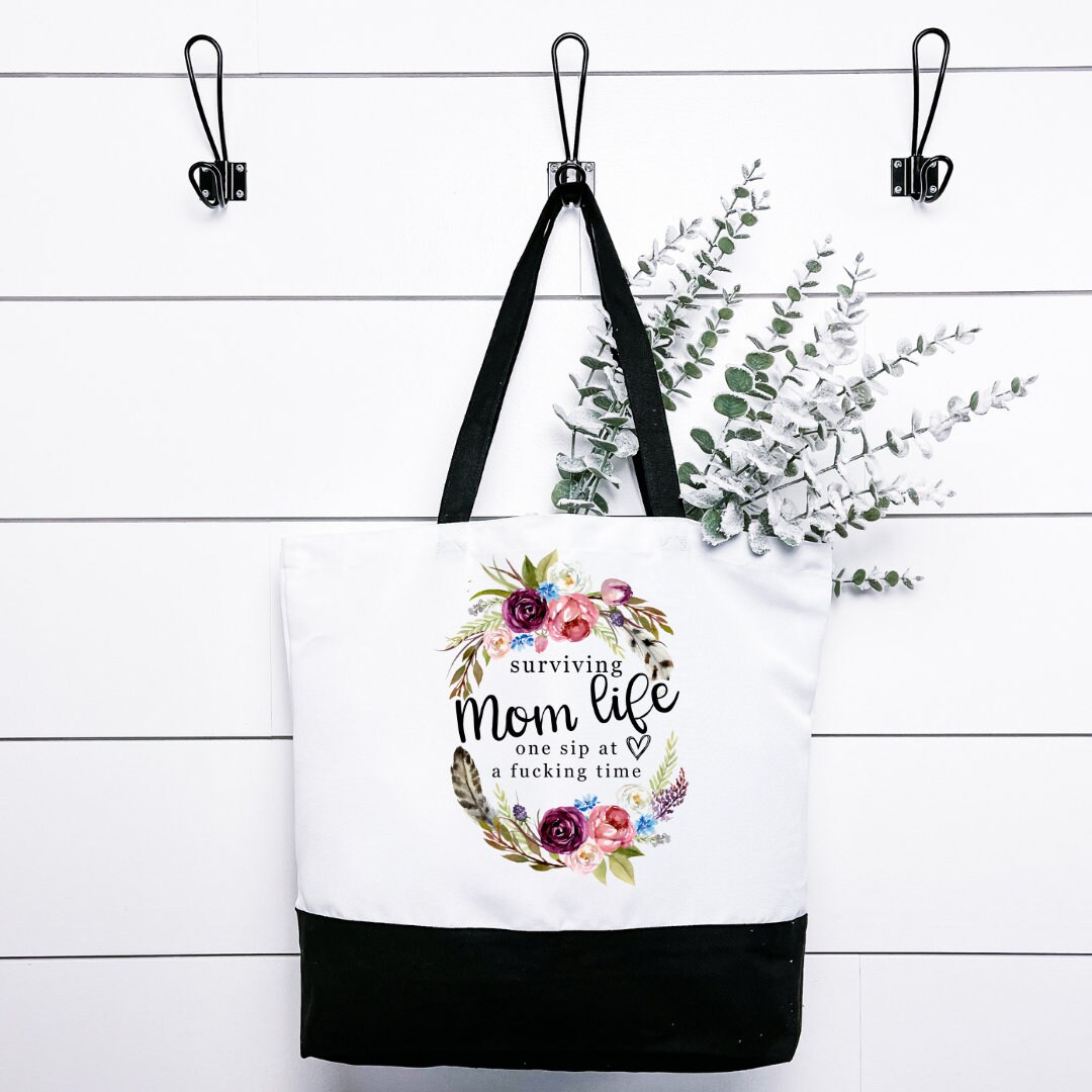 Surviving Mom Life Tote Bag, Eco Friendly Bag, Shopping Accessory
