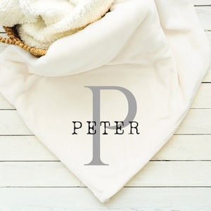 Monogrammed Blanket, Custom Blanket, Name Throw, Minky, Sherpa, Gift for her, Gift for Him,