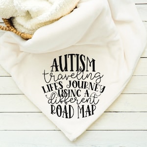 Autisme reizende levensreis met behulp van een andere wegenkaart deken, autisme-routekaart, plaid, cadeau voor haar, cadeau voor hem, autismebewustzijn