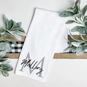 Name Geschirrtuch, Geschirrtuch, Waffelgewebe, Küchentuch, Einweihungsgeschenk, Personalisiertes Küchentuch