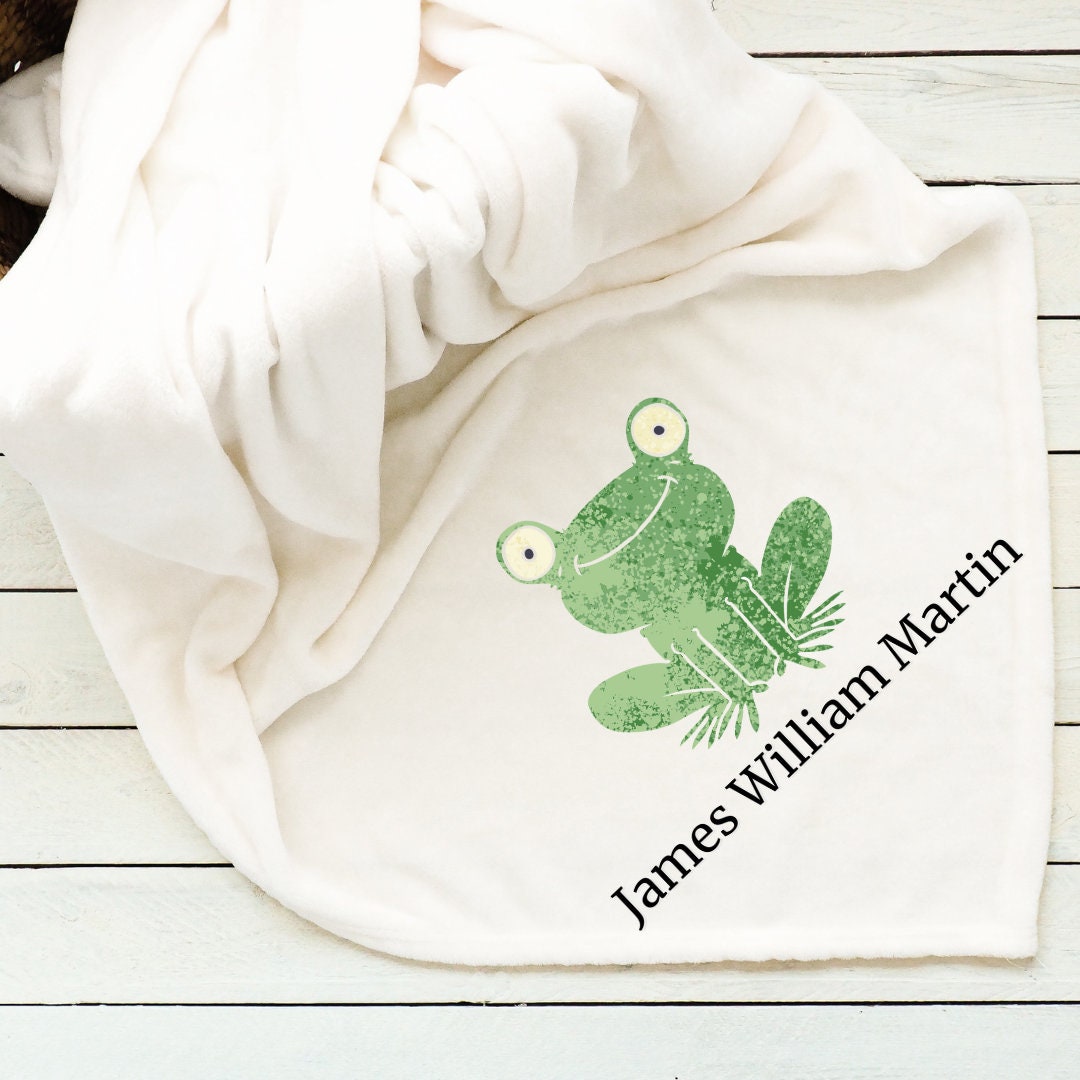 Baby Hooded Blanket – Blue Frog Prince Design