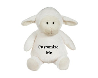 Lamb, Personalized Baby Gift, Personalized Stuffed Animal, Birth Stats, Embroidered, Birth Announcement, Baby Shower Gift, Moose