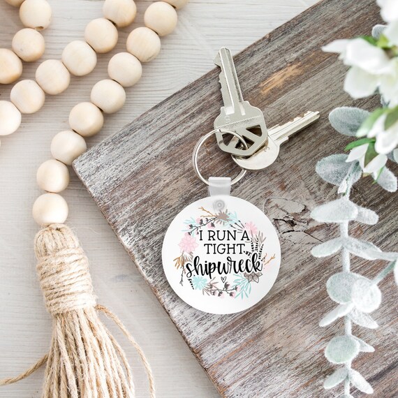 CHOORO I Run A Tight Shipwreck Keychain Quarantined Mom Gift Anchor Charm Keychain Pirate Ship Chaos Jewelry CHOORO I Run A Tight Shipwreck Keychain Quarantined Mom Gift Anchor Charm Keychain Pirate Ship Chaos Jewelry
