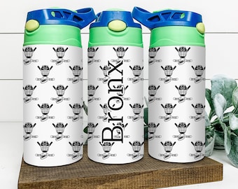 Personalized Flip Top Kids Cup, Kids Hockey tumbler, Sippy Cup, Custom 12 oz Water Bottle, Sports Toddler Cup,