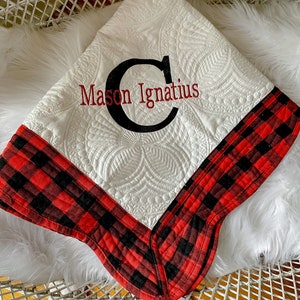 Monogrammed Baby Blanket, Newborn Gift, Personalized Baby Quilt, Keepsake Baby Gift, Monogrammed Quilt, Baby Shower Gift, Heirloom Quilt,Boy