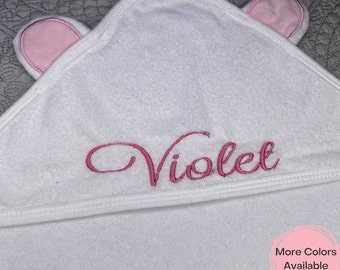 Personalized, Hooded Towel, Hooded Baby Towel, Bamboo Hooded Towel, Embroidered, Custom, Baby Gift, Baby Shower Gift, Toddler Hooded Towel,