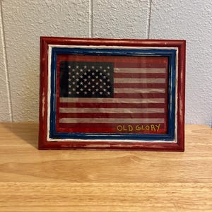 Old Glory Vintage American Flag Framed Wall Art