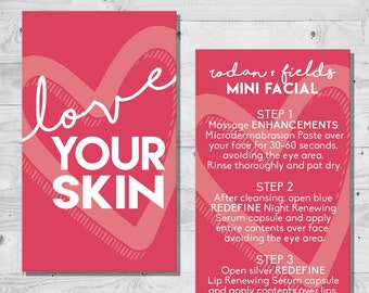 Rodan + Fields Valentines Day Mini Facial Card | INSTANT DOWNLOAD | Give it a Glow Sample