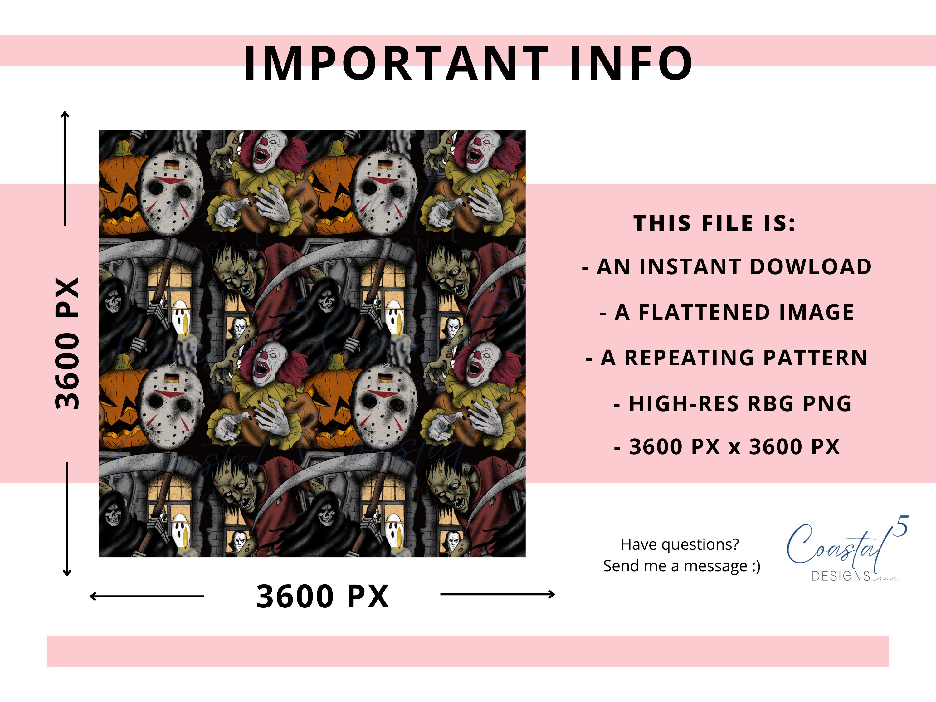 Horror Seamless Pattern | Halloween Seamless Pattern | Horror Surface ...