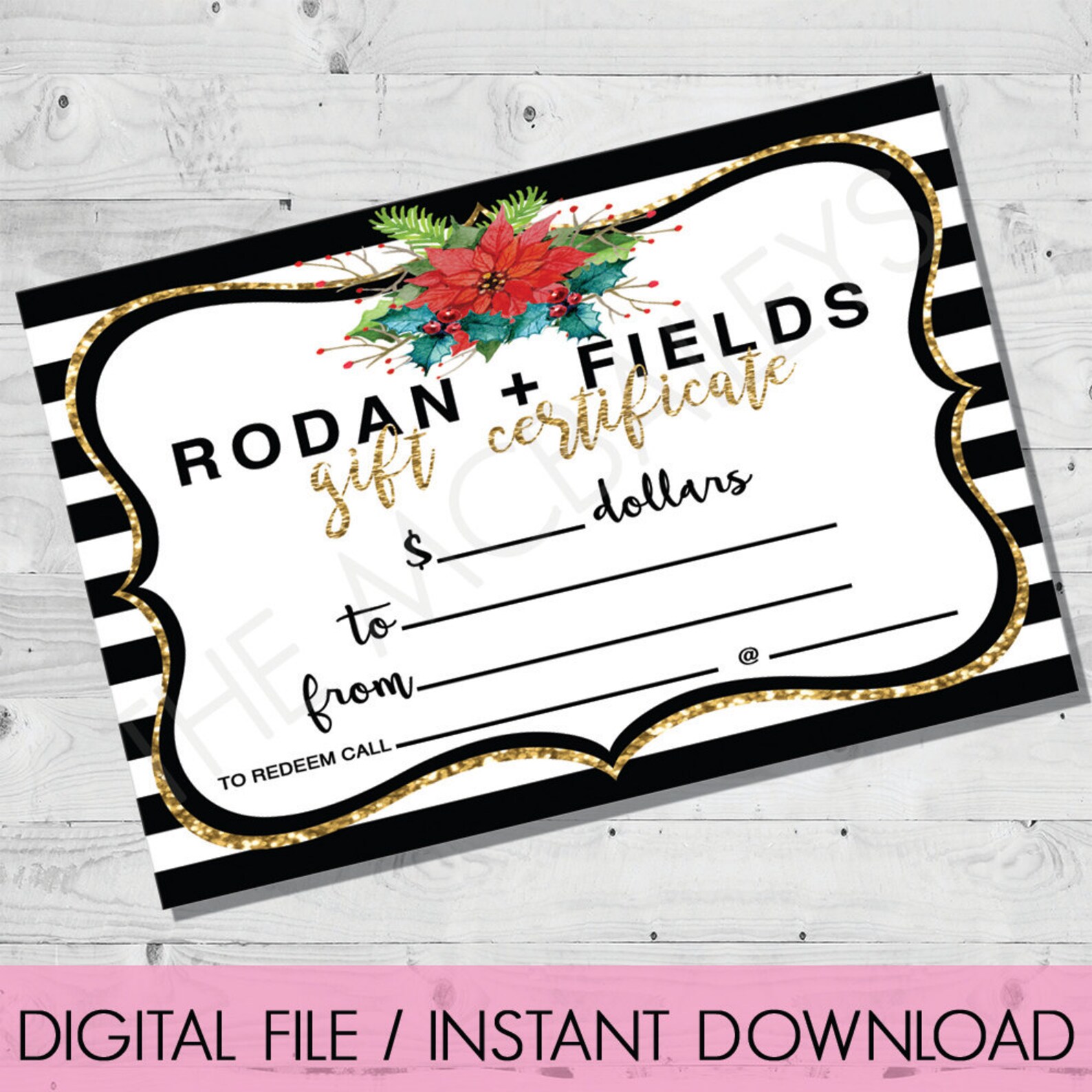 Rodan And Fields Gift Certificate INSTANT DOWNLOAD HOLIDAY Etsy