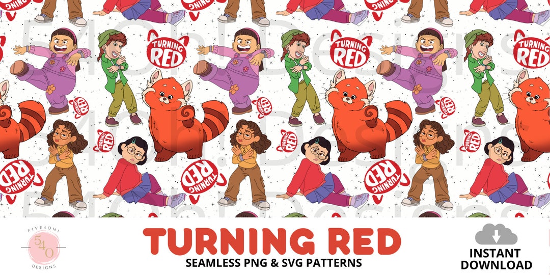 Turn Red Seamless Pattern | Red Panda Seamless Pattern | Red Panda Gang ...