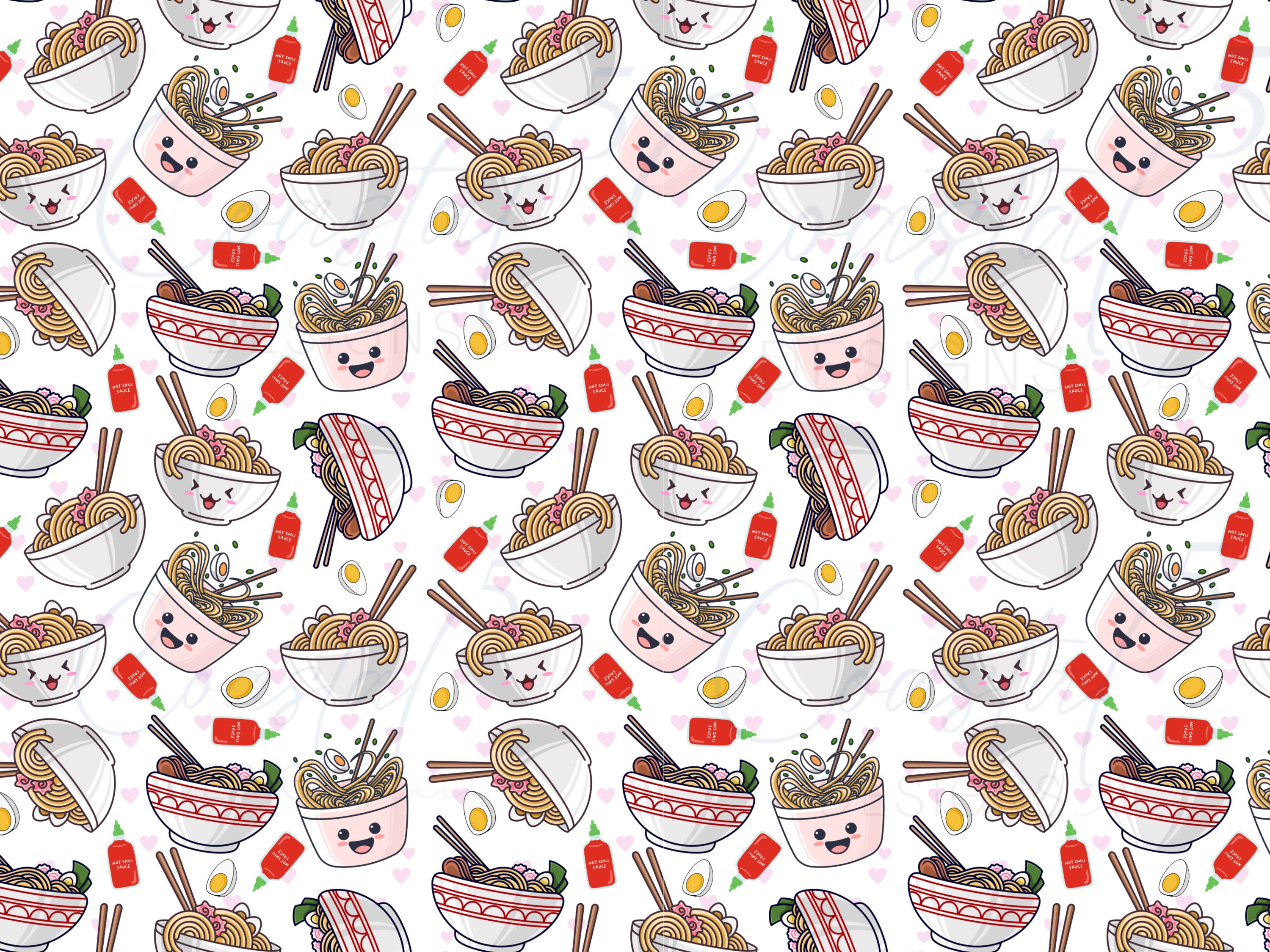 Cute Ramen Pattern Ramen Seamless Pattern | Ramen Pattern for Fabric Sublimation | Surface ...