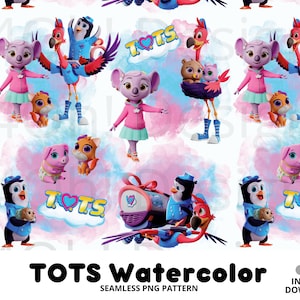 TOTS Seamless Pattern | Pip and Freddy Digital Pattern | Kids Fabric | TOTS Surface Pattern |