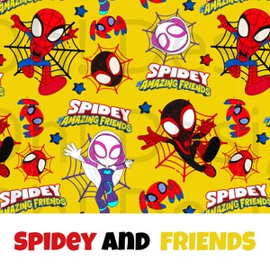 Spidey y sus asombrosos amigos / Spidey y sus asombrosos amigos PNG / Patrón sin costuras de Spidey