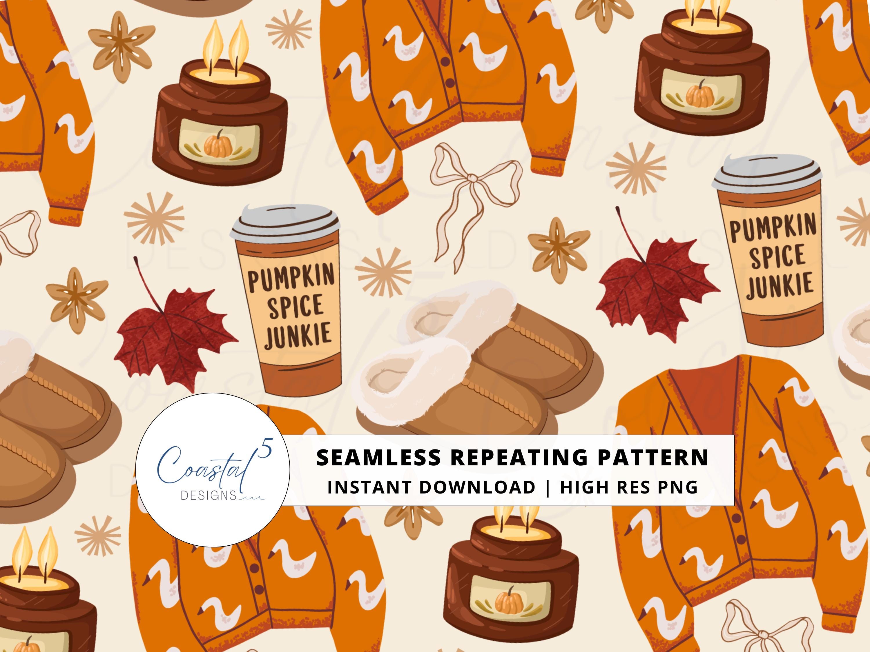 Cozy Fall Seamless Pattern, Fall Seamless Pattern, Repeat Pattern ...