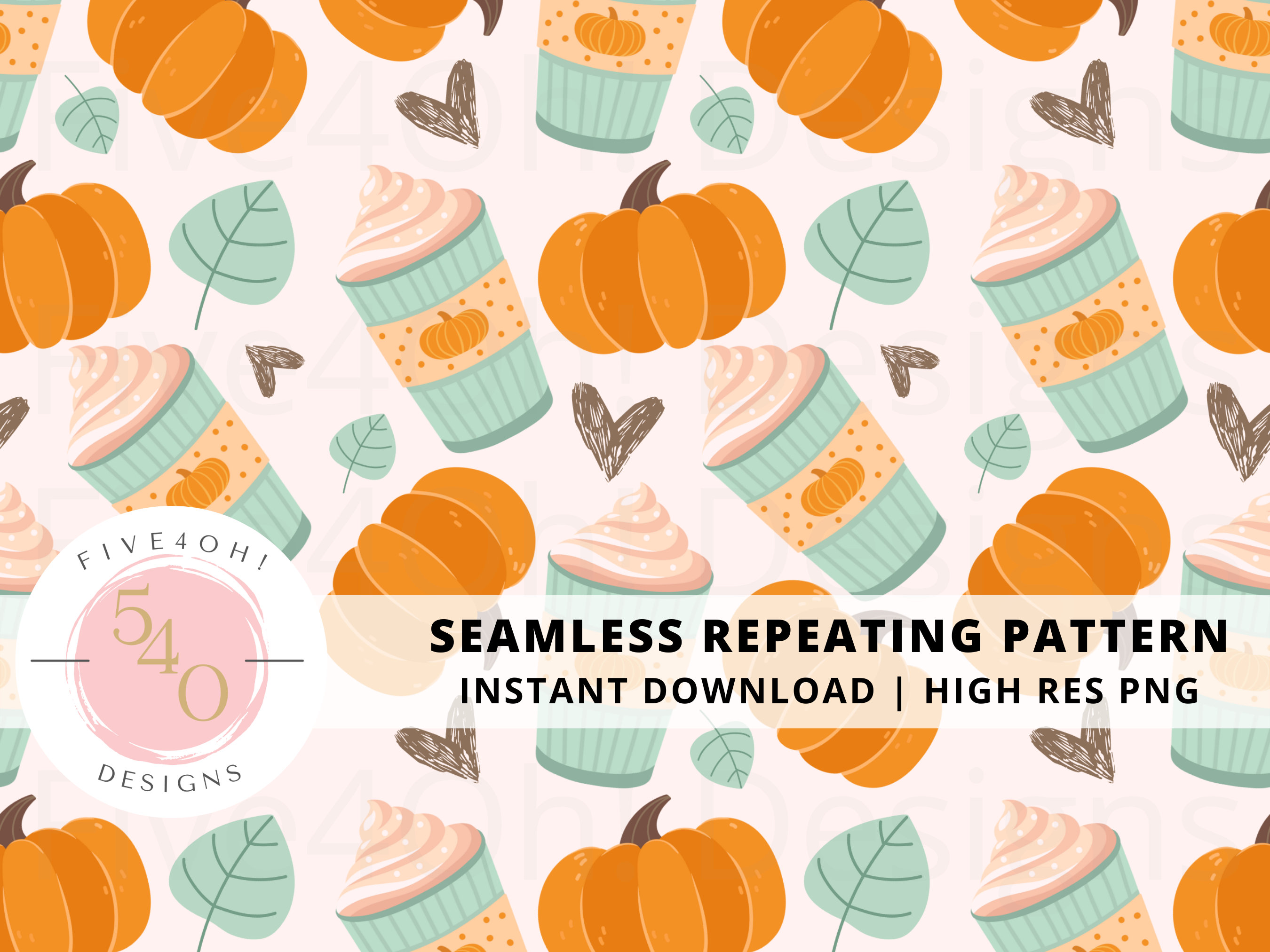 Fall Seamless Pattern | Pumpkin Spice Seamless Pattern | PSL | Pumpkin ...