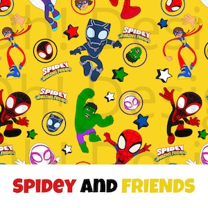 Spidey and Friends Seamless Pattern / Spidey and His Amazing Friends / Superhero Pattern