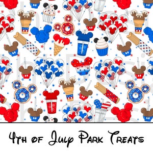 Park Treats Seamless Pattern / Park Treats / Snackgoals / Best Day Ever / Park Snacks / 4 luglio snack al parco / Posto più magico /