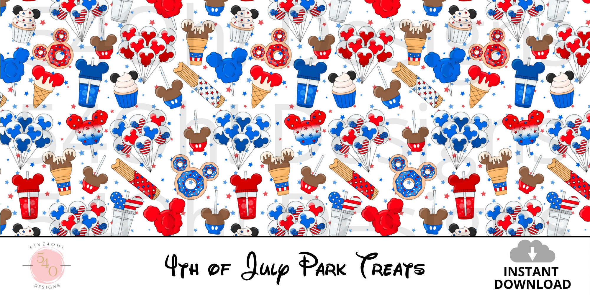 Park Treats Seamless Pattern | Park Leckerli | Snackgoals | Bester Tag aller Zeiten | Park Snacks | 4 juli park Snacks | Magischster Ort |