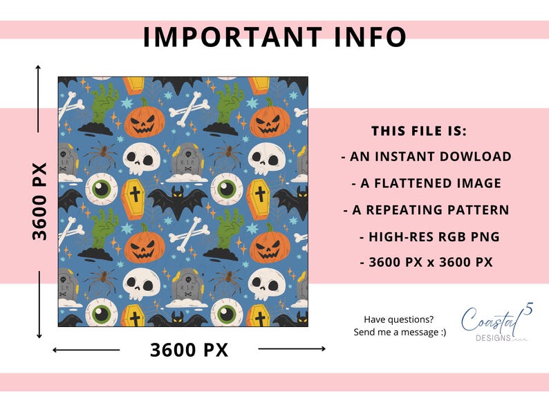 boys halloween seamless pattern with fun boy inspired halloween elements like bats, eyeballs, skulls, zombies and more. Perfect halloween digital paper for all your crafting needs. Fun blue background and drawn halloween png elements.