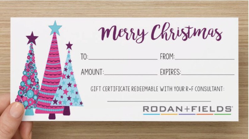 Rodan And Fields Holiday Christmas Gift Certificate INSTANT Etsy